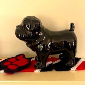 Bulldog Statue Black 8”L x 7”H x 5”W Ceramic Statue New Condition No Defects